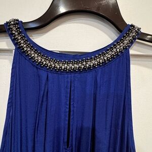 Elegant Blue Sleeveless Dress